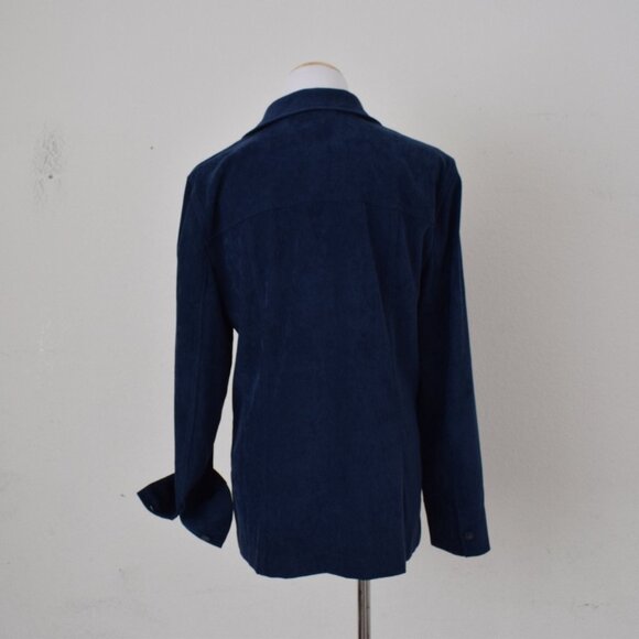 Vintage 90s Blue Polyester/Spandex Shirt size‎ 10 - Picture 3 of 10